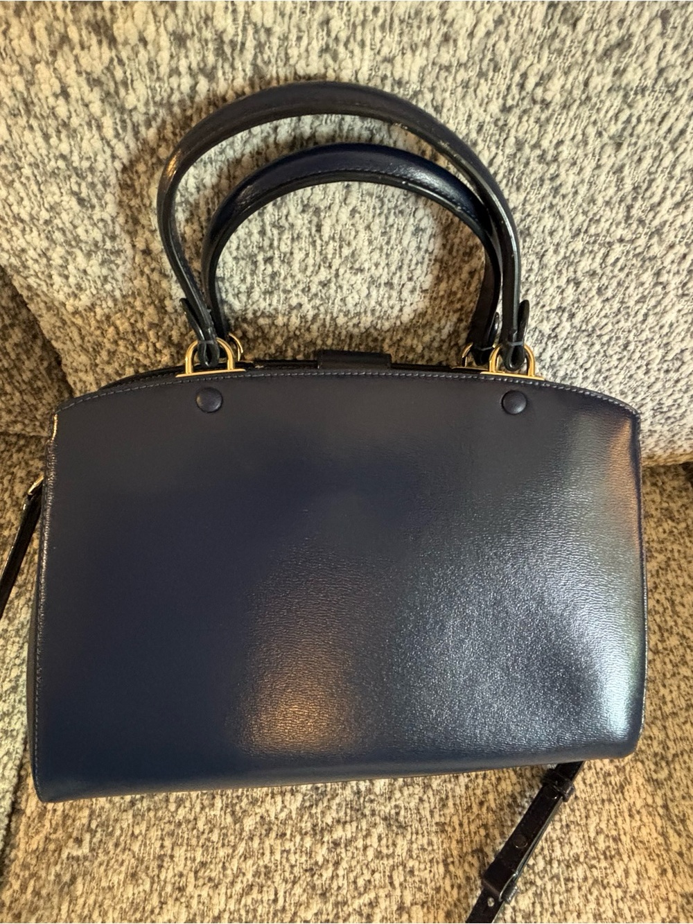 kate spade Navy Patent Leather Structured Top-Handle Satchel NWOT - Picture 2 of 2